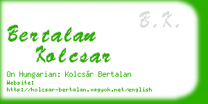 bertalan kolcsar business card
