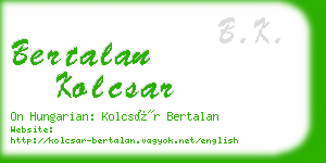 bertalan kolcsar business card